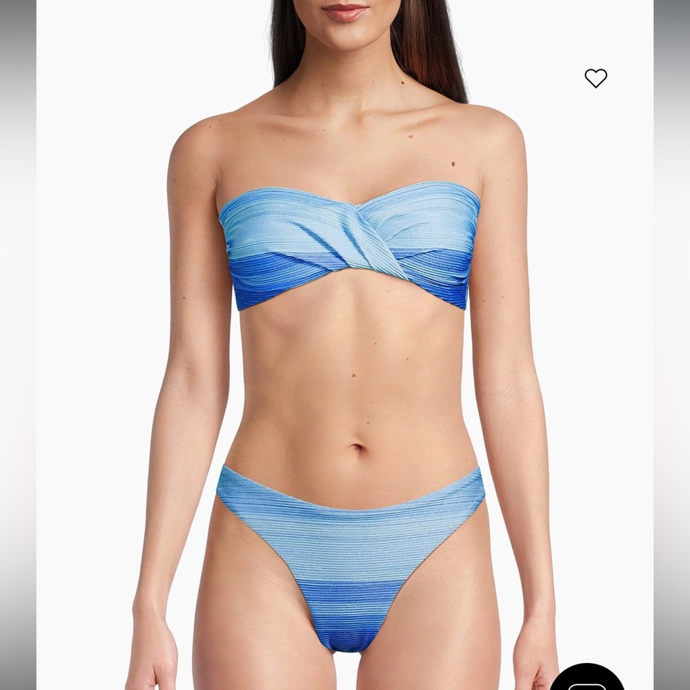 MILLY Sunset Stripe Twist Bandeau Bikini Top